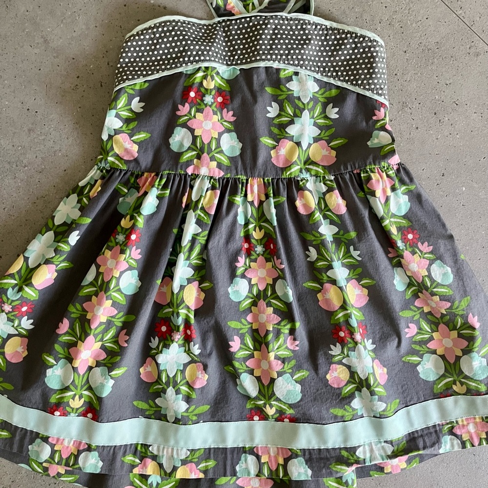 Matilda Jane Gray Floral Cross Strap Tank Beauty! Like New!!